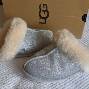 silver glitter ugg slippers